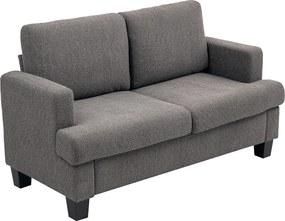 Sofá pequeno de 2 lugares com 120 cm e almofadas de encosto removíveis, tecido chenille para sala de estar, quarto, escritório, cinzento escuro