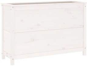 Canteiro elevado de jardim 119,5x40x78 cm pinho maciço branco