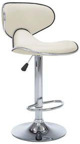 Bancos de bar 2 pcs couro artificial cor creme
