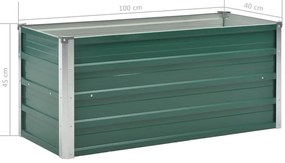 Canteiro elevado de jardim aço galvanizado 100x40x45 cm verde
