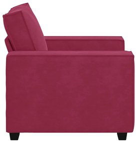 Poltrona 60 cm veludo vermelho-tinto
