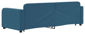 Sofá-cama com gavetão 80x200 cm veludo azul