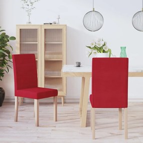 vidaXL Cadeiras de jantar 2 pcs tecido vermelho tinto