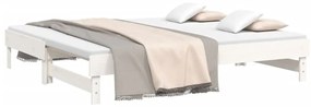 Estrutura sofá-cama de puxar 2x(90x190) cm pinho maciço branco