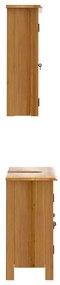 2 pcs conjunto móveis p/ casa de banho madeira de pinho maciça