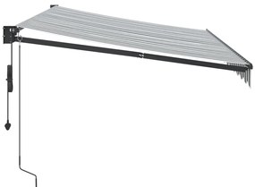 Toldo retrátil 3,5x2,5 m tecido e alumínio antracite e branco