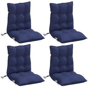Almofadões cadeira encosto baixo 4 pcs oxford azul-marinho