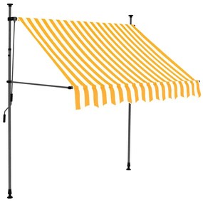 Toldo retrátil manual com LED 100 cm branco e laranja