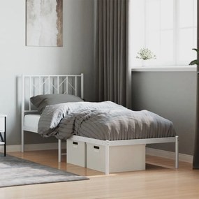 Estrutura de cama sem colchão com cabeceira 75x190 cm branco