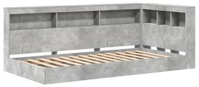 Cama de Estante Cinza Concreto 75x190 cm - Madeira Estruturada