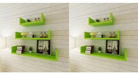 275991 vidaXL Prateleiras de parede 6 pcs verde