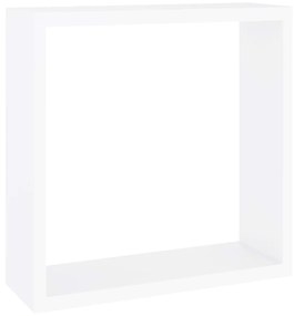 Prateleiras de parede em forma de cubo 3 pcs MDF branco