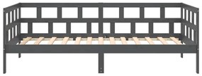 Sofá-cama 80x200 cm madeira de pinho maciça cinzento