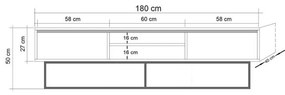Móvel TV Rodez 180 – Traverten – 180x50x40 cm
