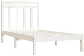 Estrutura de cama 100x200 cm madeira maciça branco