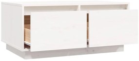 Mesa de centro 80x50x35 cm madeira de pinho maciça branco