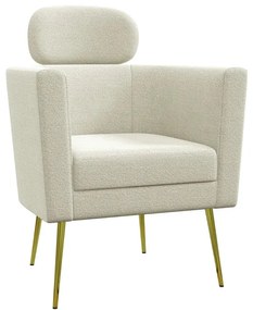 Poltrona Queen - Creme e Dourado - Design Nórdico