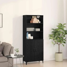 vidaXL Buffet Carvalho preto 69.5 x 32.5 x 180 cm Madeira processada
