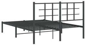 Estrutura de cama com cabeceira 135x190 cm metal preto