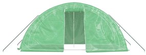 Estufa com estrutura de aço 10 m² 5x2x2,3 m verde