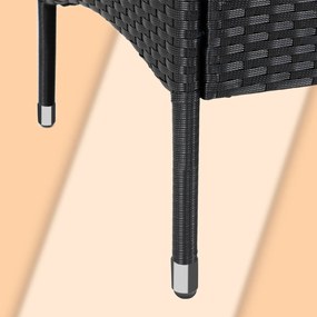 Banco de jardim Polyrattan 143x55x88cm preto