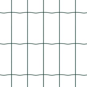 Cerca Euro com 7 postes e ponta, 1.4 x 10m, aço galvanizado verde