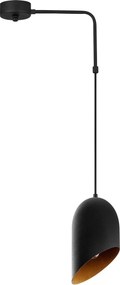 Candeeiro de Teto Kesik – Preto e Dourado – 34 x 12 cm