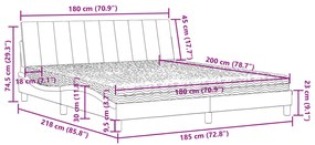 Cama com colchão 180x200 cm veludo rosa
