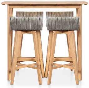5 pcs conjunto de jantar exterior madeira acácia maciça