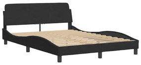 Estrutura de cama c/ cabeceira 140x190 cm veludo preto