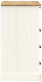 Armário com gavetas VIGO 80x40x76 cm pinho maciço branco