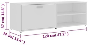 Móvel de TV 120x34x37 cm derivados de madeira branco