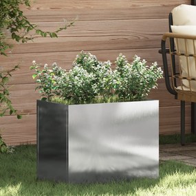 vidaXL Vaso de Jardim Prateado 50 x 32 x 40 cm Aço inoxidável
