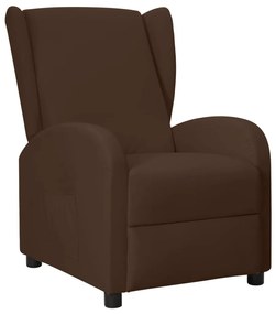 vidaXL Poltrona reclinável couro artificial castanho