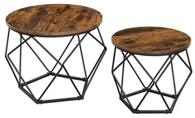 Conjunto de 2 mesas de centro castanho vintage-preto