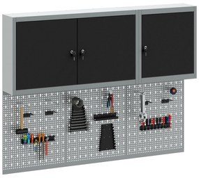 Conjunto de Armário de Ferramentas e Painel de Ferramentas de 5 Peças