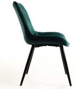 Conjunto de 2 Cadeiras Abba em Veludo Verde - Design Nórdico