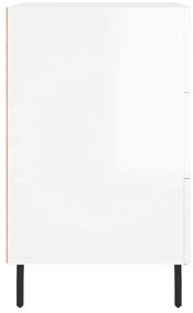 Mesa de cabeceira 40x40x66cm derivados madeira branco brilhante