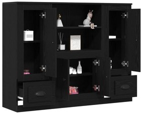 Highboard vidaXL Preto Carvalho 132x35,5x103,5 cm Madeira Engenharia