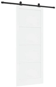 Porta deslizante vidaXL com conjunto de hardware Branca 93x232 cm Made