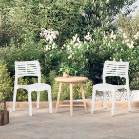vidaXL Cadeiras de jardim 2 pcs polipropileno branco