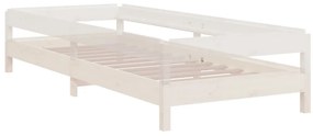 Cama empilhável 90x190 cm madeira de pinho maciça branco