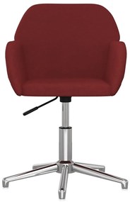 Cadeiras de jantar giratórias 2 pcs tecido vermelho tinto