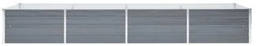 Canteiro elevado de jardim aço galvanizado 320x80x45cm cinzento