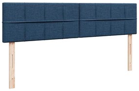 Estrutura de cama otomana com colchões 200x200cm tecido azul