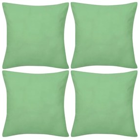 130925 4 Apple Green Cushion Covers Cotton 40 x 40 cm