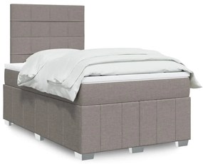 Cama boxspring c/ colchão 120x190cm tecido castanho-acinzentado