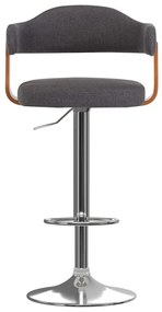 Bancos de bar 2 pcs tecido e madeira curvada cinzento-escuro