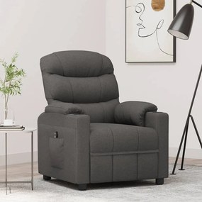 vidaXL Poltrona reclinável elétrica tecido cinzento-escuro