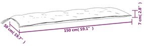 Almofadões p/ banco de jardim 2 pcs 150x50x7 cm tecido multicor